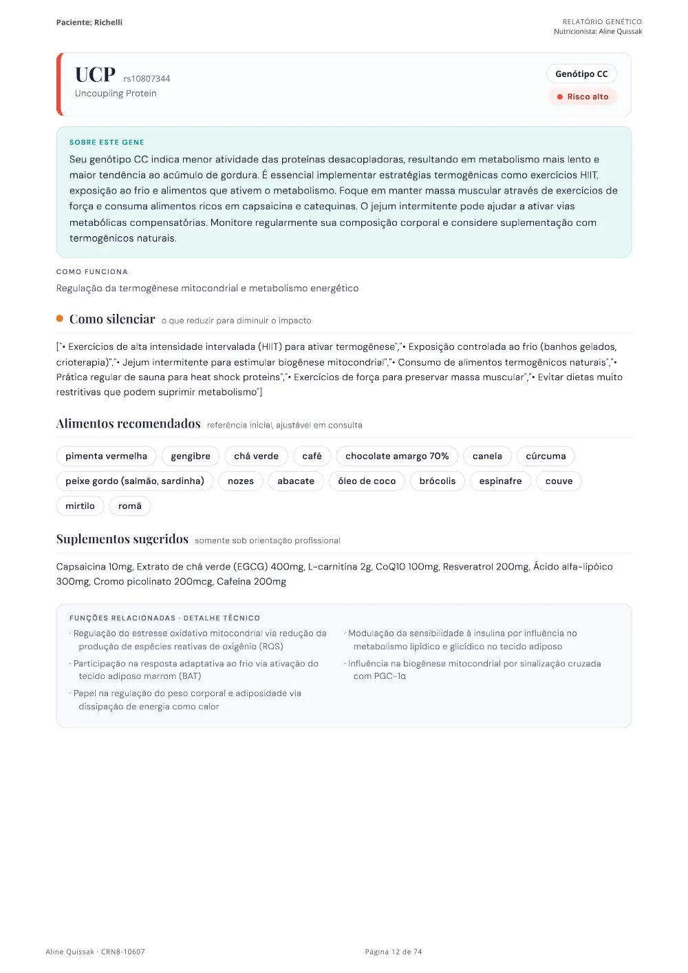 Página 12 do Manual de Instruções genético de modelo