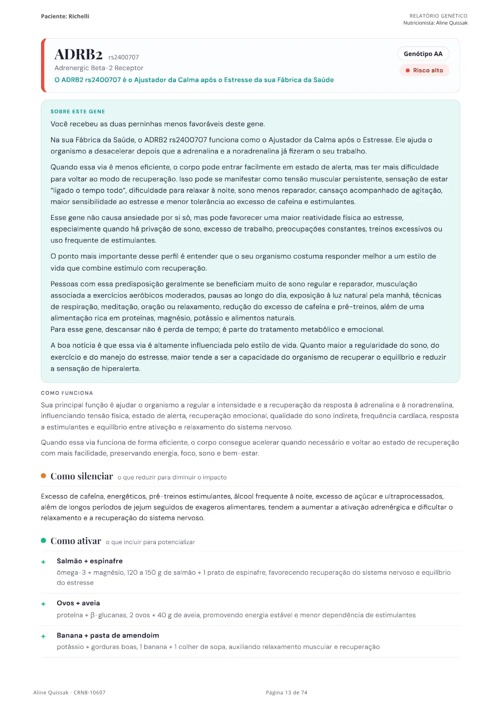 Página 13 do Manual de Instruções genético de modelo