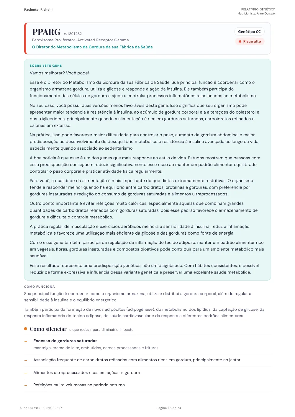 Página 15 do Manual de Instruções genético de modelo