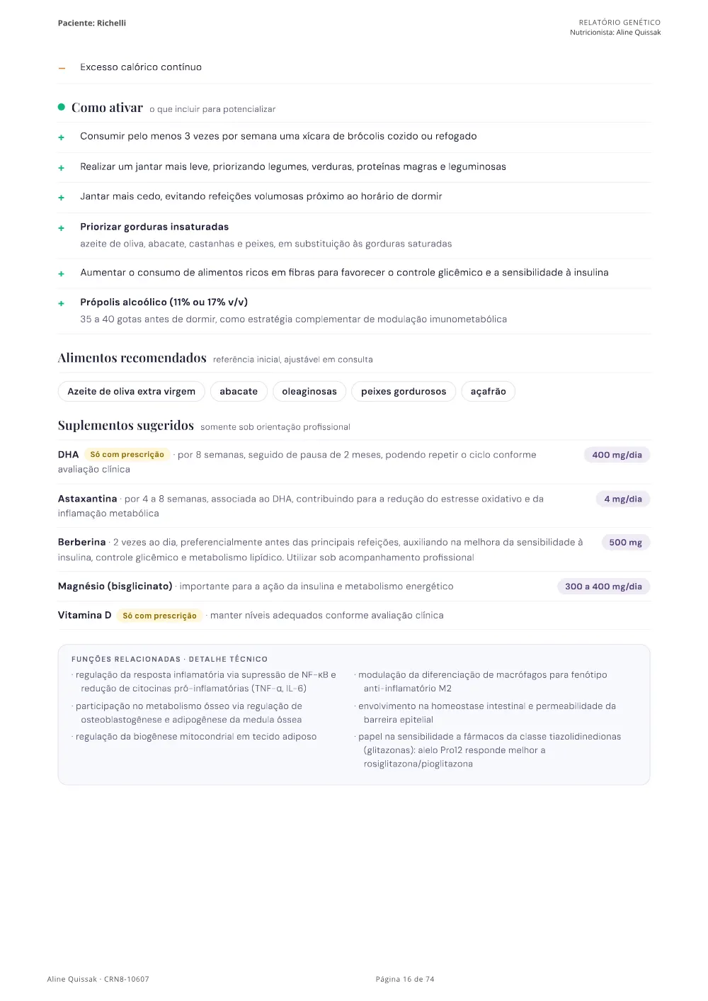 Página 16 do Manual de Instruções genético de modelo
