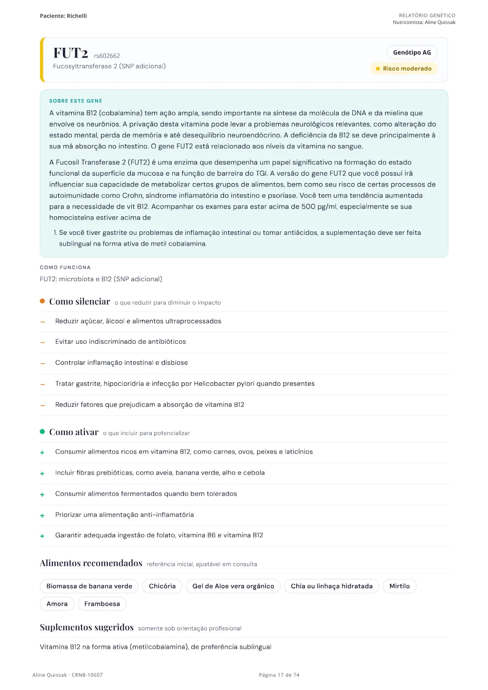 Página 17 do Manual de Instruções genético de modelo
