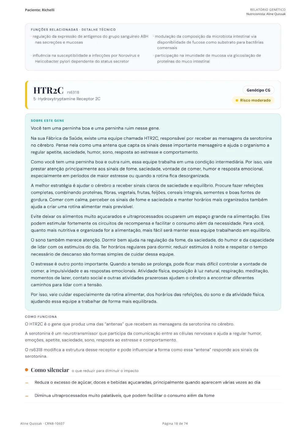 Página 18 do Manual de Instruções genético de modelo
