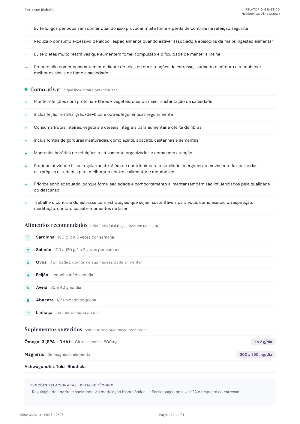 Página 19 do Manual de Instruções genético de modelo