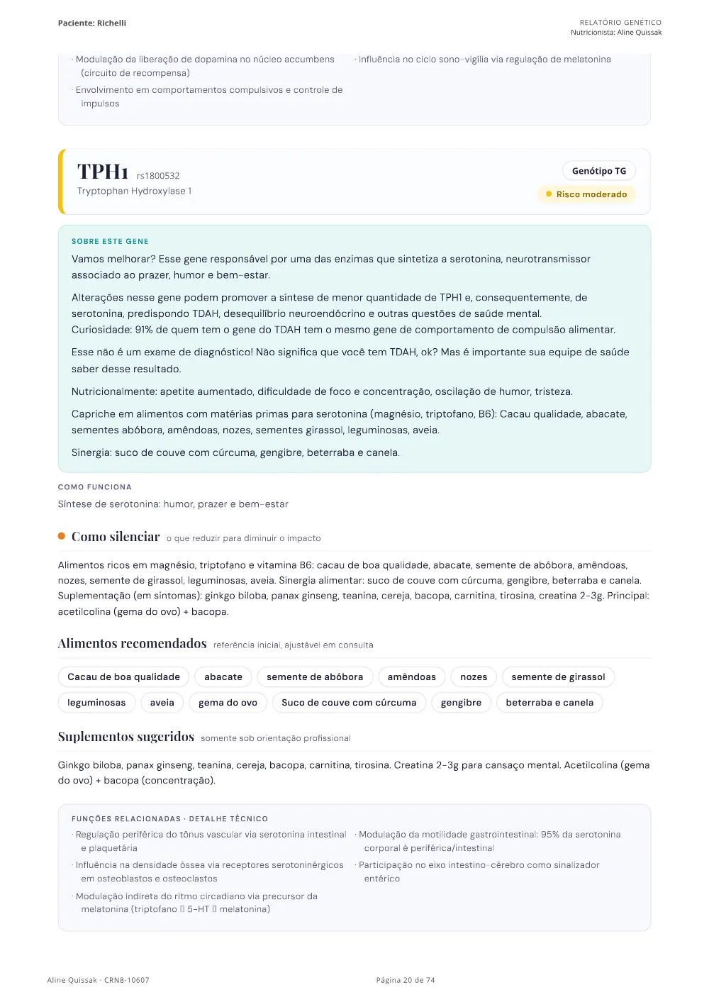 Página 20 do Manual de Instruções genético de modelo