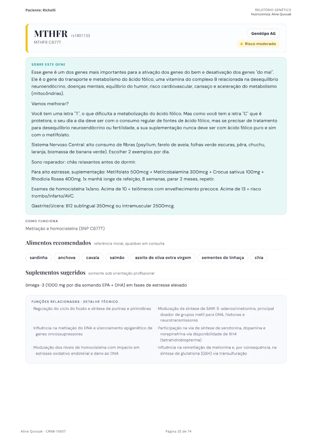 Página 35 do Manual de Instruções genético de modelo