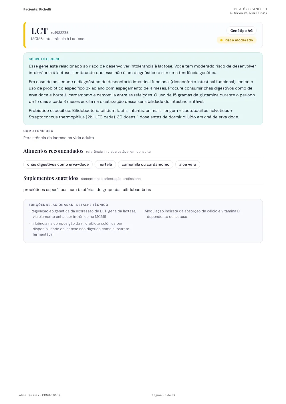 Página 36 do Manual de Instruções genético de modelo