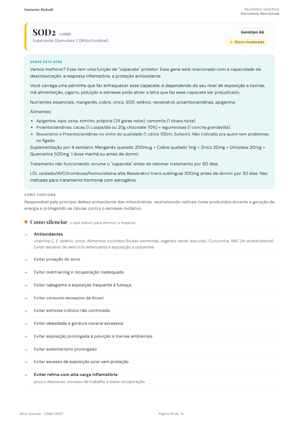 Página 39 do Manual de Instruções genético de modelo