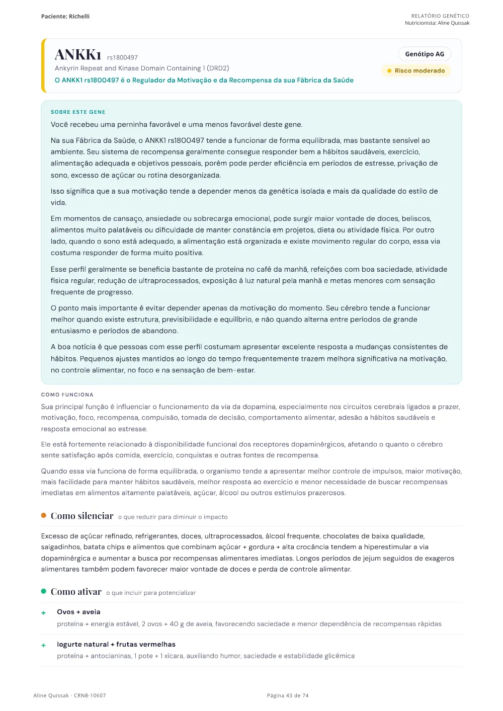 Página 43 do Manual de Instruções genético de modelo