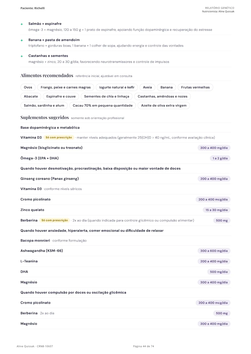 Página 44 do Manual de Instruções genético de modelo