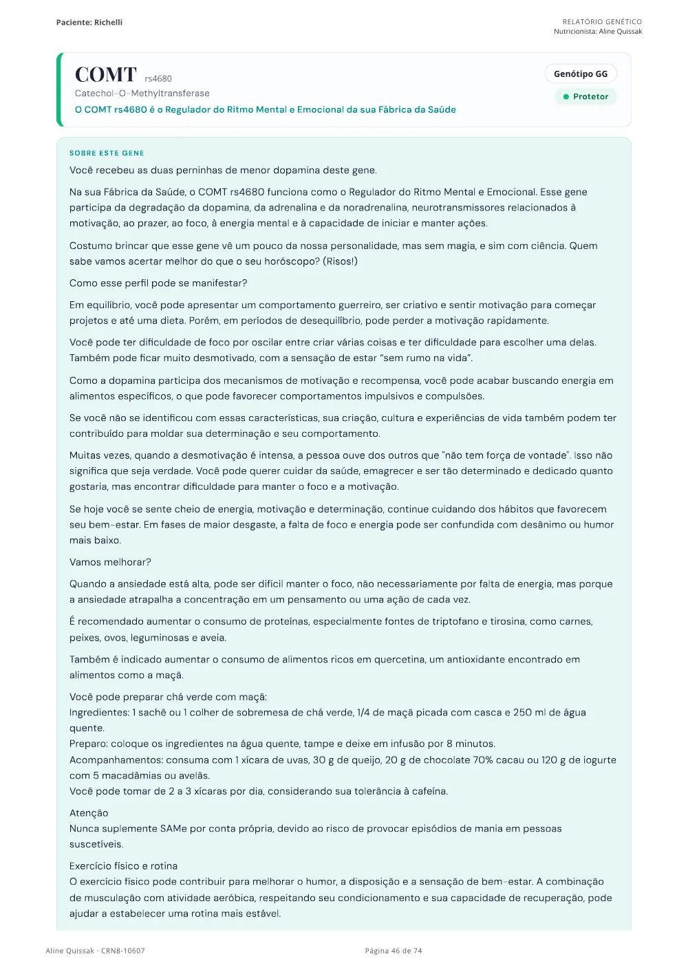 Página 46 do Manual de Instruções genético de modelo