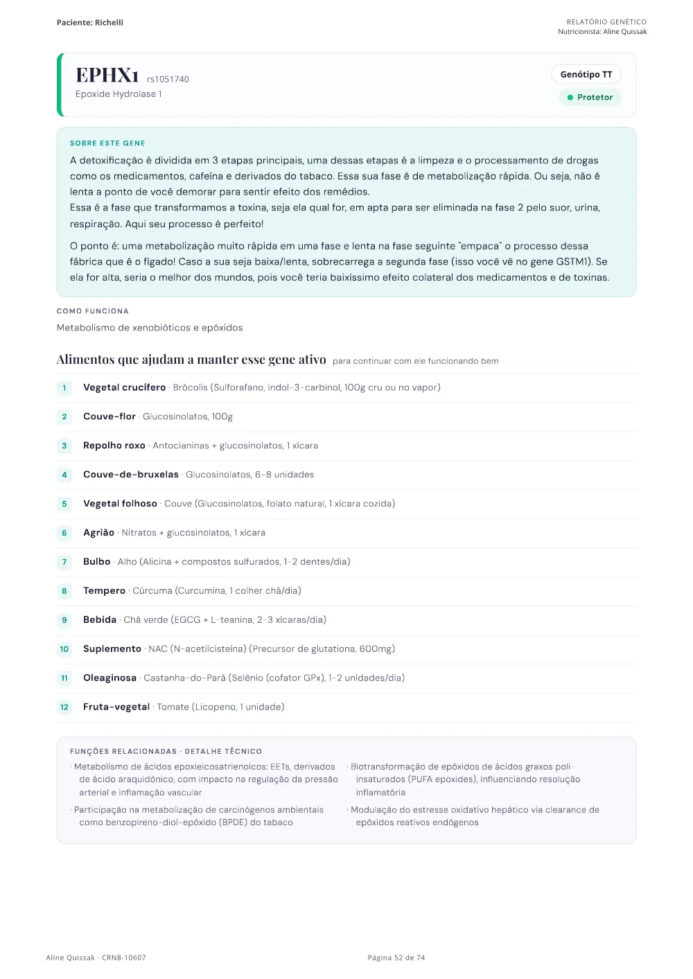Página 52 do Manual de Instruções genético de modelo