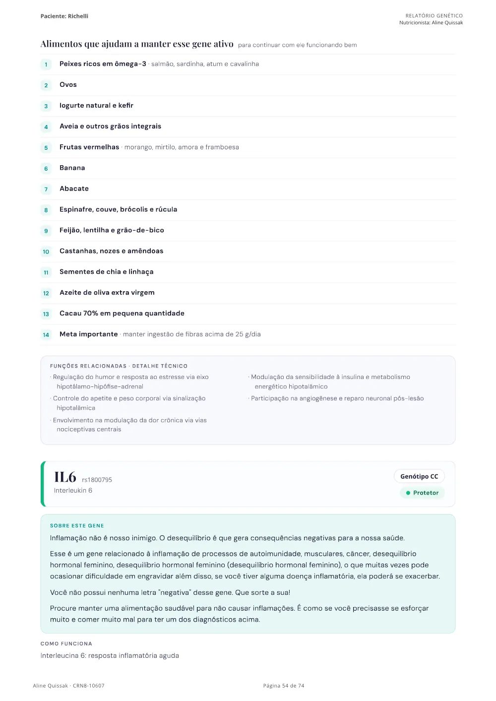 Página 54 do Manual de Instruções genético de modelo