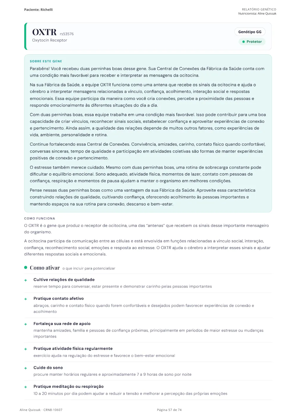 Página 57 do Manual de Instruções genético de modelo