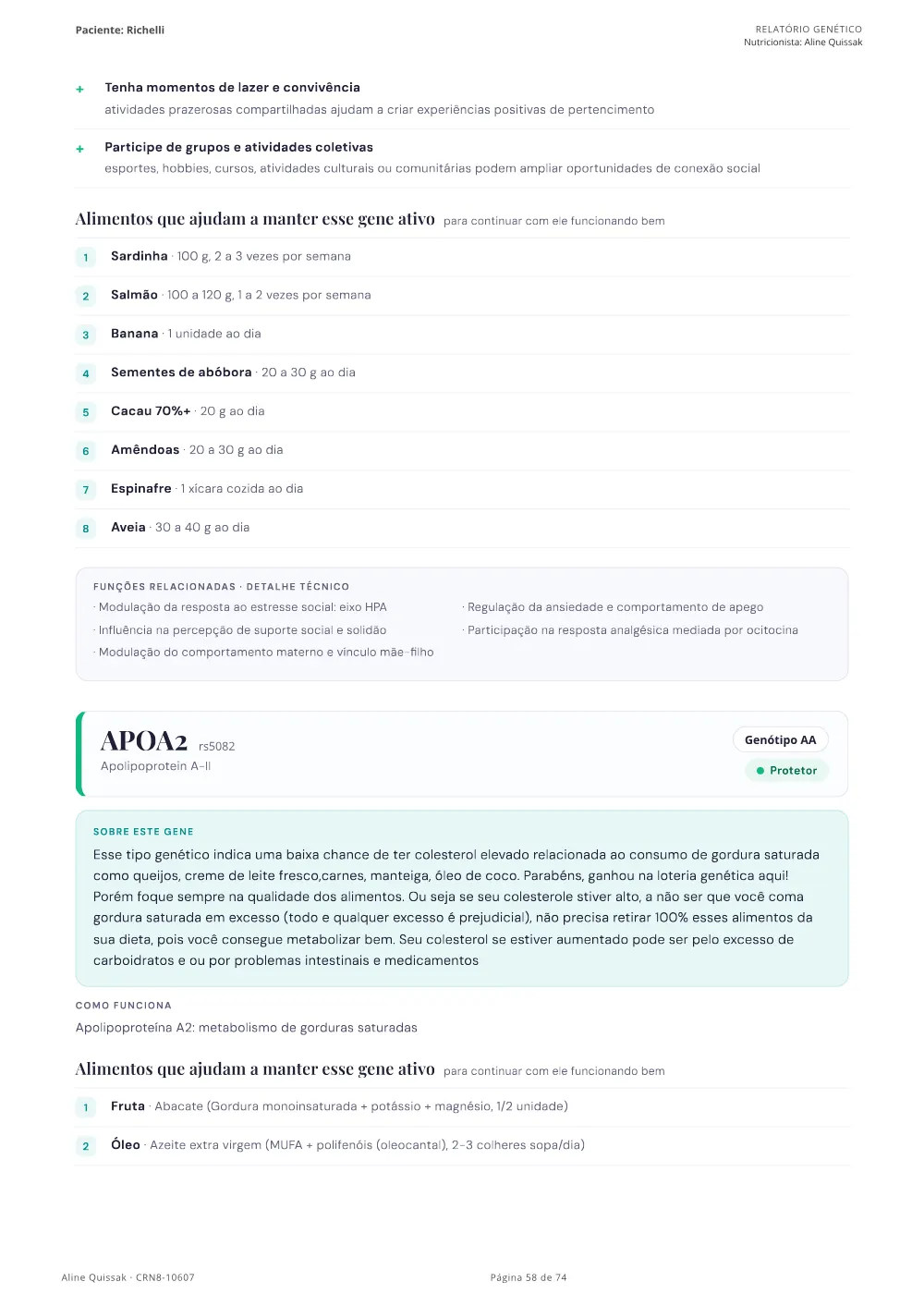 Página 58 do Manual de Instruções genético de modelo