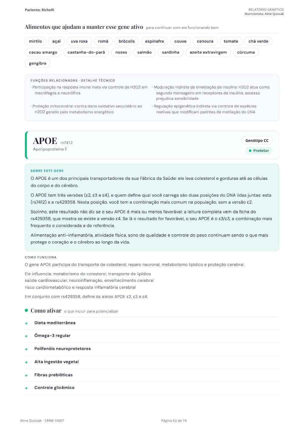 Página 63 do Manual de Instruções genético de modelo