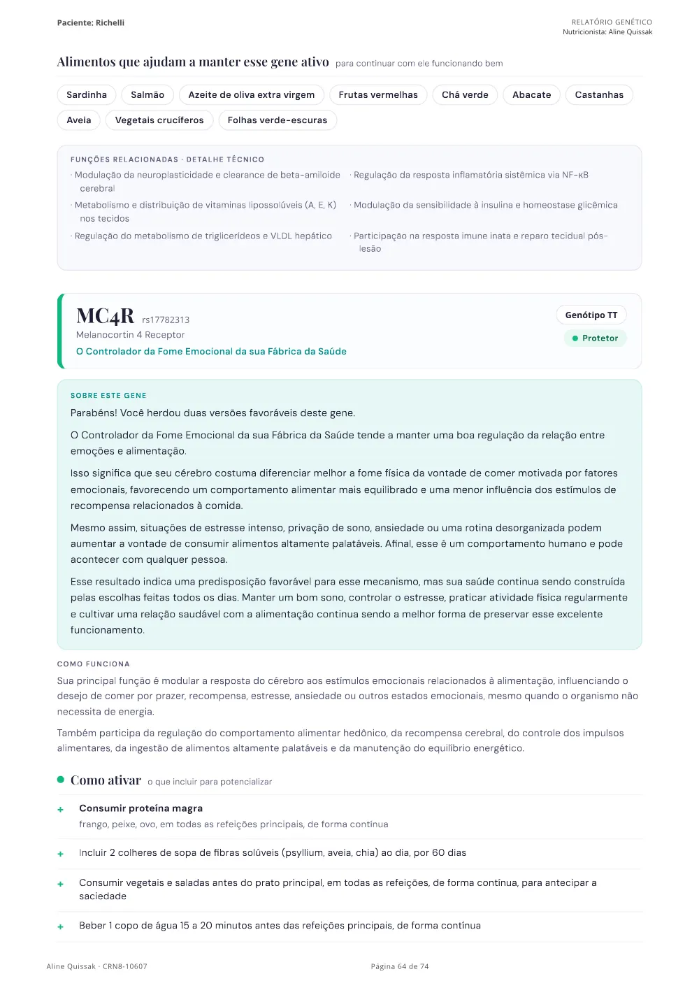 Página 64 do Manual de Instruções genético de modelo