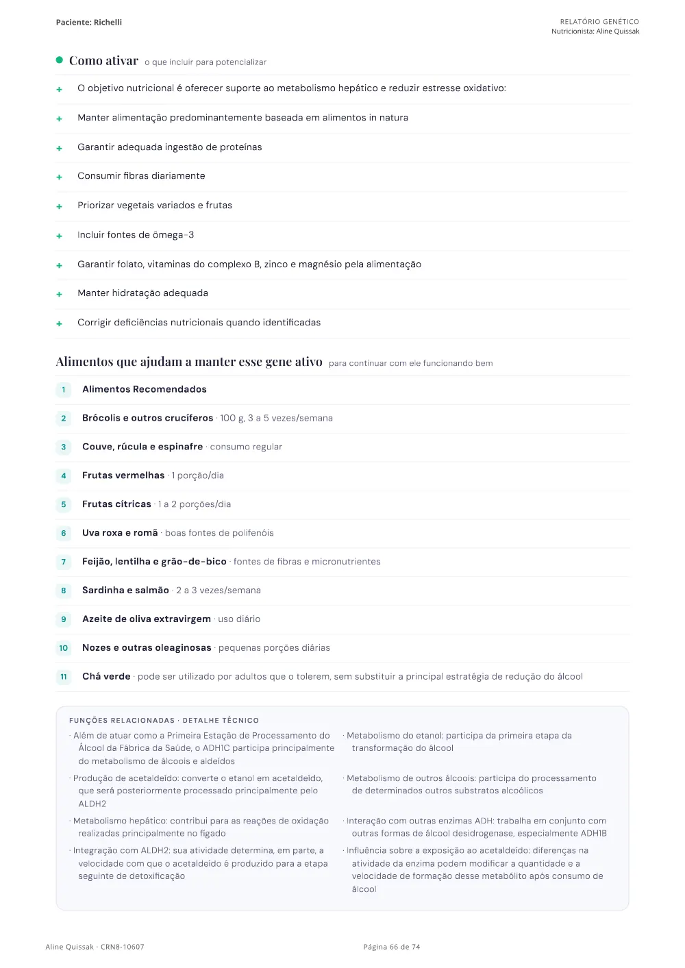 Página 66 do Manual de Instruções genético de modelo