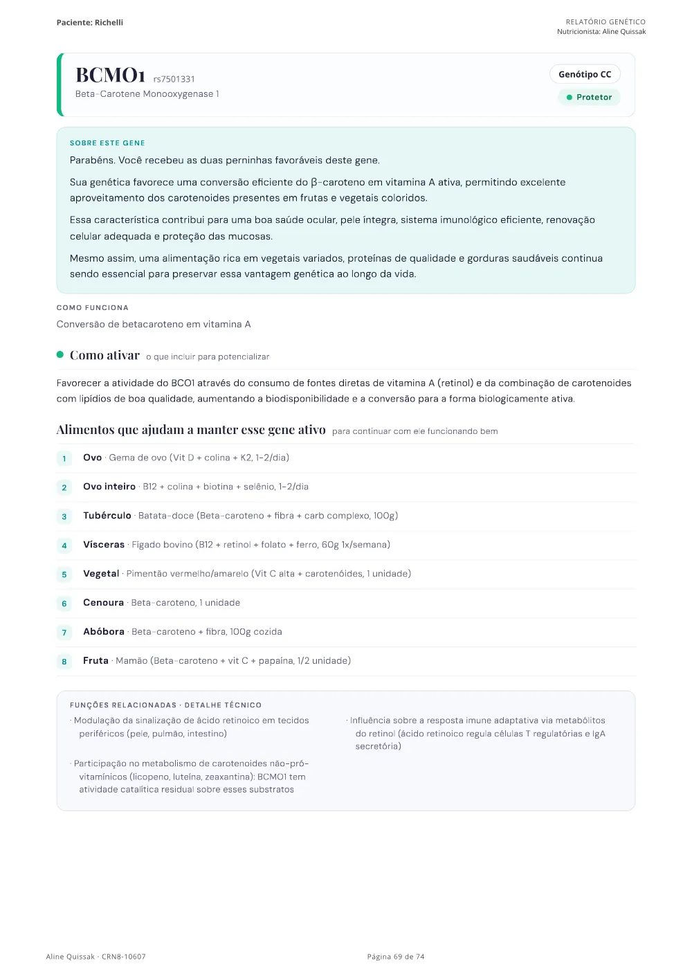 Página 69 do Manual de Instruções genético de modelo